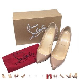 Christian Louboutin Beige piggale Patent Leather Heels 39 trade for 85mm